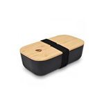 Cutie de pranz Bento Box din bambus, Navaris, 47540.01.1, bambus, 700 ml, Negru