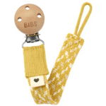 BIBS Paci Braid clips pentru suzetă Mustard / Ivory / Cloud 1 buc, BIBS