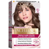 Vopsea de par permanenta Excellence Creme 6.1 Blond Inchis Cenusiu, 192ml, L'Oreal Paris, L'Oreal Paris