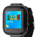 Smartwatch Copii iUni Q80, Telefon incorporat, Buton SOS, GPS, Bluetooth, Negru, iUni