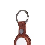 Husa de protectie tip breloc Decoded Leather Keychain compatibila cu Apple AirTag Brown, Decoded