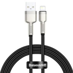 Cablu alimentare si date Baseus, Cafule Metal, Fast Charging, USB la tip Lightning 2.4A braided, 1 m, Negru