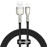 Cablu alimentare si date Baseus, Cafule Metal, Fast Charging, USB la Lightning 2.4A braided, 1 m, Negru