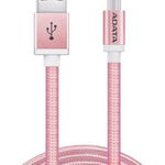 Cablu de date A-DATA AMUCAL-100CMK-CRG, MicroUSB, 1m, Aluminiu (Rose Gold)