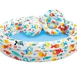 Piscina gonflabila Intex - Pineapple splash, cu minge si colac, 132 x 28 cm, Intex