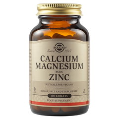 Calciu Magneziu Plus Zinc, 100 tablete, Solgar, Solgar Calciu Magneziu Plus Zinc, 100 tablete, Solgar, Solgar