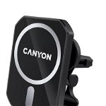 Suport auto telefon cu incarcare Wireless Canyon, CM-15 15W Magnetic for pentru Iphone 12/13/14 Black (CNE-CCA15B01)