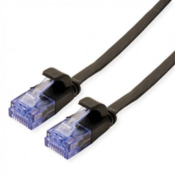 Cablu retea Value UTP Flat Cat.6A 1.5m Negru