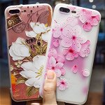 Husa de telefon cu floare roz, trandafir si fluture pentru iPhone6/6s/6p/6sp/7/8/7p/8p, Neer