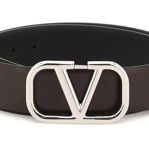 Valentino Garavani 'Vlogo Signature' Leather Belt BITTER CHOCOLATE NERO, Valentino Garavani