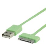 Cablu USB ValueLine alimentare si transfer date pentru iPod iPhone Ipad verde vlmp39100g1.00