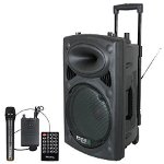 Boxa Portabila Ibiza PORT15UHF-BT, 15"/38CM, 450W RMS, USB, Bluetooth, Radio FM, 2 microfoane incluse (Negru)