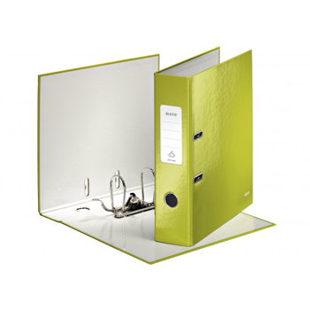 Biblioraft carton laminat, 8.5cm, verde metalizat, LEITZ 180° Wow, LEITZ