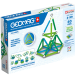 Set de constructie, Geomag, cu magnet, Classic Green Line, 60 piese, Multicolor