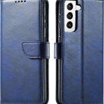 Hurtel Magnet Case elegancki futerał etui pokrowiec z klapką i funkcją podstawki Samsung Galaxy S22+ (S22 Plus) niebieski, Hurtel