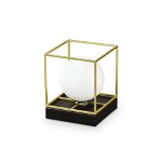 Lampa de birou LINGOTTO TL1 SMALL, metal, sticla, negru, auriu, 1 bec, dulie G9, 259222, Ideal Lux, Ideal Lux