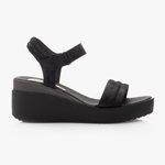 Sandale cu platforma dama din piele naturala - 207 Negru Box, Leofex