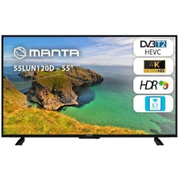 MANTA Televizor MANTA DLED Smart TV 55LUN120D 139cm, 55in, Ultra HD, 4K, Negru