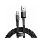 Cablu Baseus Cafule, USB la USB-C, Quick Charge, 3A, 1m Gri + Negru, Baseus