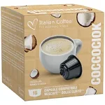 Coccociok, Ciocolata calda alba cu cocos, 16 capsule compatibile Nescafe Dolce Gusto, Italian Coffee, Italian Coffee
