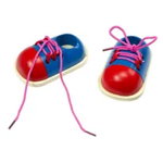 Jucarie, set pantofi, multicolor, model simplu, invatat legat sireturi, 20 x 16 cm, OEM