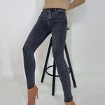 Blugi dama skinny Missioni, cu push-up, inchidere cu nasturi, Gri inchis