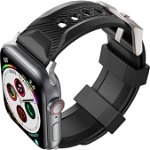 Curea pentru Apple Watch AHASTYLE, silicon, negru, 15-23,5 cm