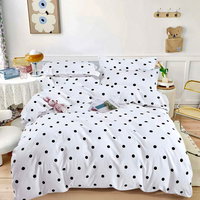 Pachet Promotional, Lenjerie de pat, 6 Piese, Bumbac Finet, Buline, Alb/Negru, J16065, 