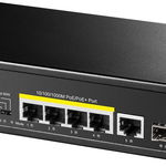 Switch 5 porturi poe gigabit, 1 port uplink sfp, gs1005pts1 cudy