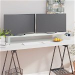 vidaXL Stand TV/Suport monitor din sticlă, alb, 110x30x13 cm