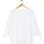 Imbracaminte Femei Caslon Tie Sleeve Button-Up Shirt WHITE