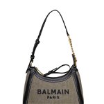 Balmain b-army 26 bag in canvas and leather Green
