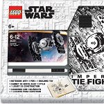 Caiet LEGO LEGO 52510 Star Wars TIE Fighter cu un set de cărămizi, farfurie și stilou, LEGO