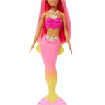 Papusa Barbie Dreamtopia Pink Hair & Pink Yellow Ombre Mermaid Tail And Tiara (hgr11) 