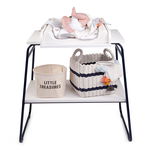 Cos jucarii din sfoara impletita white navy 32x32x29cm