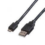 Cablu USB Roline 2.0 la micro USB 0.8m Negru 11.02.8754-10