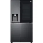 Side by Side LG GSXV91MCAF, 635 l, Total No Frost, Dozator apa, Instaview, Raft sticle, H 179 cm, Clasa F, Negru