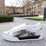 Sneakers din piele naturala alb cu imprimeu Ruxandra M3, SOFILINE