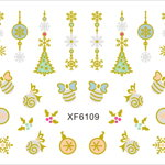 Sticker Nail Art Lila Rossa pentru Craciun, Revelion si Iarna XF6109, Lila Rossa