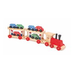Set LEGLER Trenul cu 6 masini LE7006, 3 ani+, lemn, multicolor