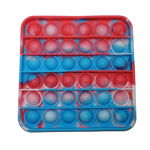 Jucarie antistres, Pop it, silicon, patrat, 12.5 cm, albastru-rosu, IdeallStore