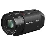 Camera video compacta, Panasonic, 4K Ultra HD, Wi-Fi, Negru