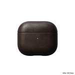 Carcasa din piele naturala NOMAD Leather compatibila cu Apple AirPods 3 Brown, NOMAD