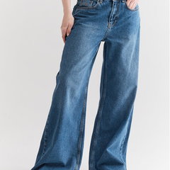 Americanos Blugi Cartagena Albastru Wide Low-Rise
