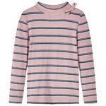 Tricou pentru copii cu mâneci lungi și dungi, roz deschis, 104, Casa Practica