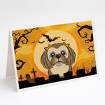 Caroline`s Treasures Halloween Chocolate Brown Shih Tzu Felicitări și plicuri Pack de 8 Multicolore 7 x 5, 