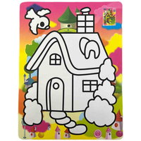 Desene cu nisip colorat, 9 culori, Casuta din povesti