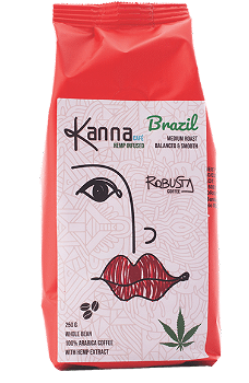 Cafea Brasil Robusta cu Extract de Canepa, 250 gr, Kanna, PLANTECO
