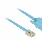 Cablu serial RS-232 DB9 la Serial RS-232 RJ45 (pentru router Cisco) 1m, Delock 63341, Delock