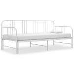 Cadru pat canapea extensibilă, alb, 90 x 200 cm, metal